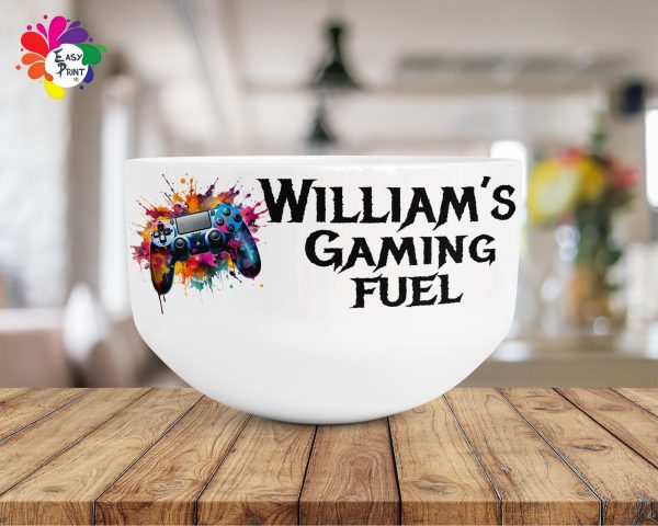 Personalised Gamer Cereal/Soup Bowl, Gamer Controller Bowl, Gaming