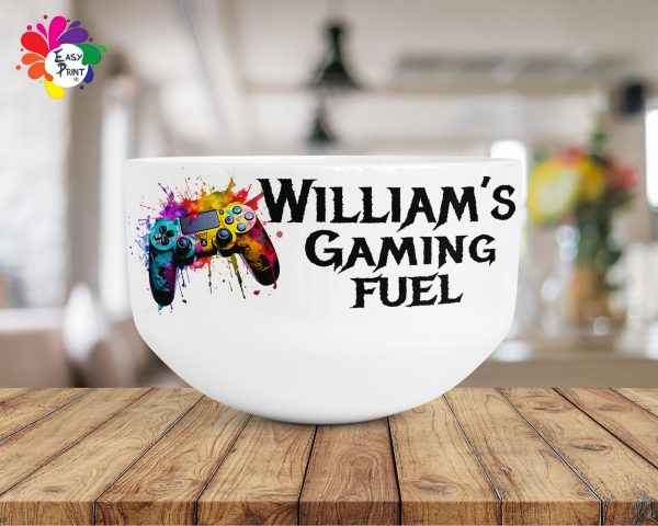 Personalised Gamer Cereal/Soup Bowl, Gamer Controller Bowl, Gaming - Image 2