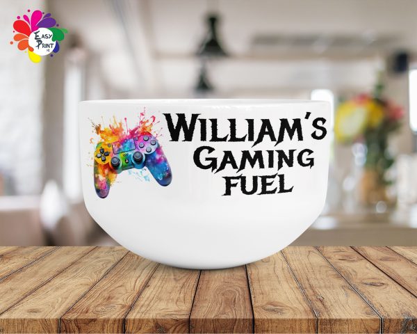 Personalised Gamer Cereal/Soup Bowl, Gamer Controller Bowl, Gaming - Image 3