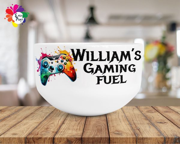 Personalised Gamer Cereal/Soup Bowl, Gamer Controller Bowl, Gaming - Image 4