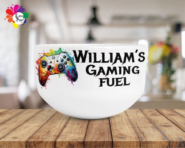 Personalised Gamer Cereal/Soup Bowl, Gamer Controller Bowl, Gaming - Image 6