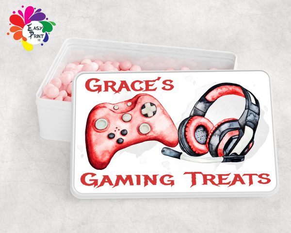 Personalised Gaming Treats White Tin Girls/Boys - Image 12