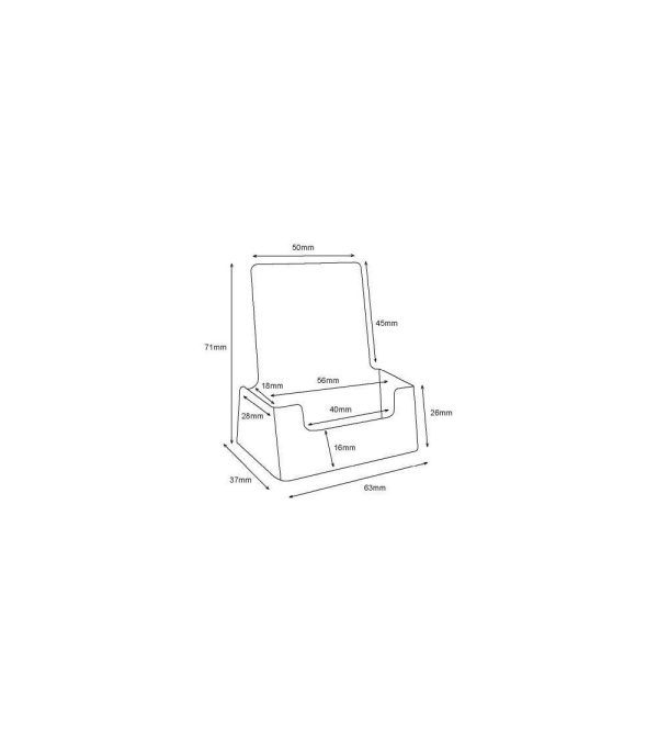 Clear Acrylic Portrait Business Card Stand - Image 2